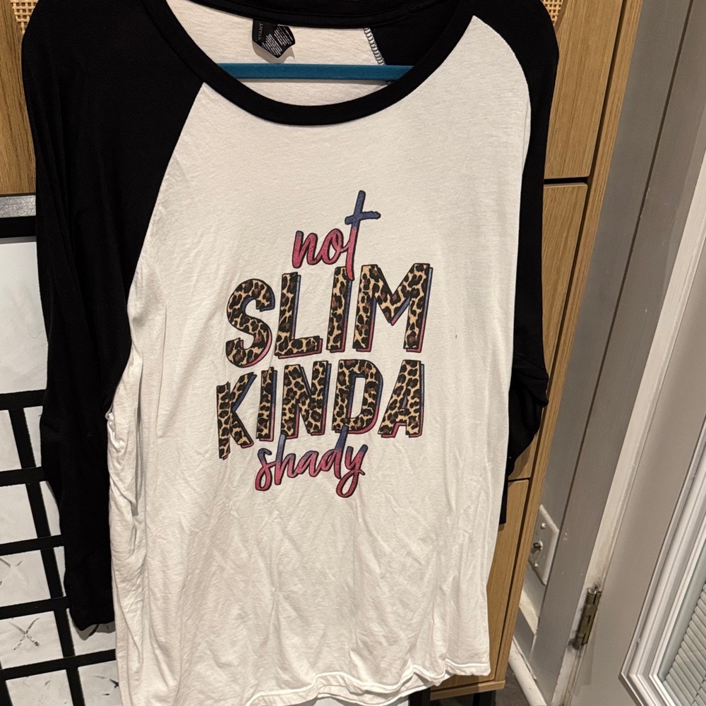 Black and White Graphic Raglan Top